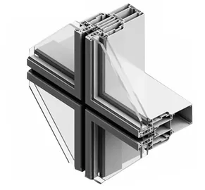 6063 T5 Aluminum Extrusion Curtain Wall Profile , Aluminum Glass Wall Rall Profile